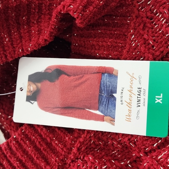 NEW Weatherproof Vintage Womens XL Textured Knit Sweater Crew neck Shimmer - Picture 5 of 7